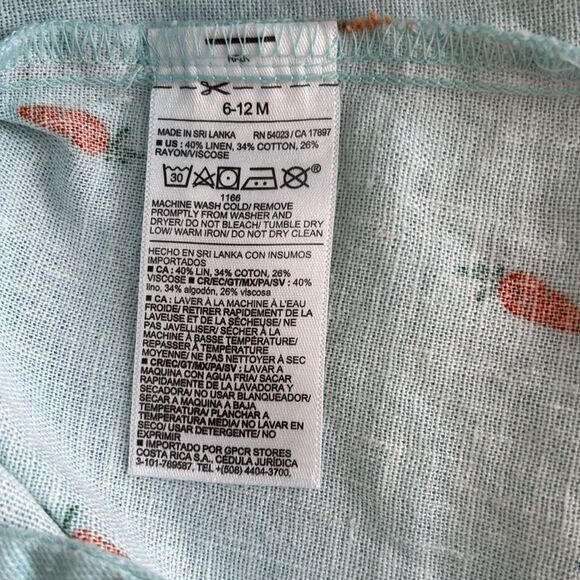 Old Navy Baby Short Sleeve Linen Blend Henley One Piece - Picture 5 of 6